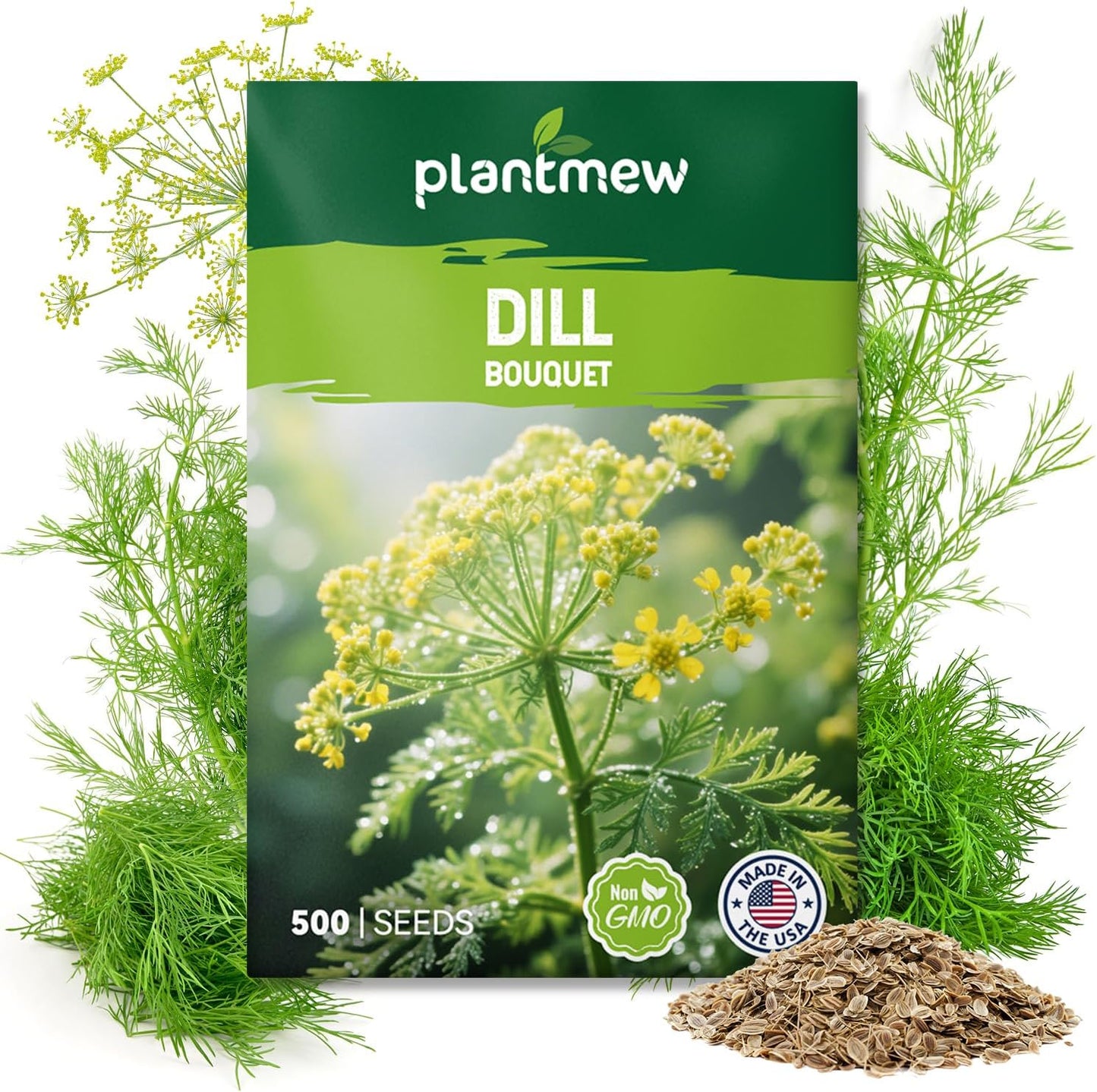Bouquet Dill Seeds for Planting - 500+ Heirloom, Non-GMO Seeds - Herb Seeds Packet for Plating Home Garden, Herb Garden - Indoor/Outdoor, Easy to Grow