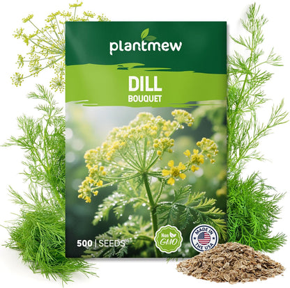 Bouquet Dill Seeds for Planting - 500+ Heirloom, Non-GMO Seeds - Herb Seeds Packet for Plating Home Garden, Herb Garden - Indoor/Outdoor, Easy to Grow