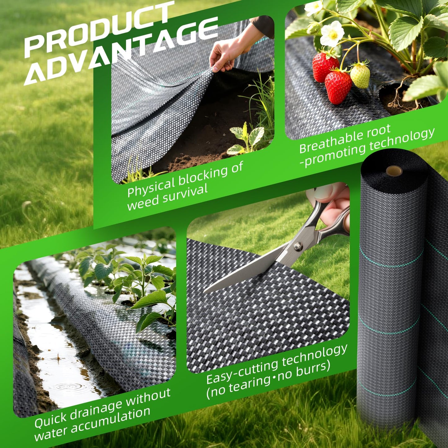 Land Guard 4ft x 300ft Weed Barrier Fabric Heavy Dusty, Ground Cover, Weed Mat, Woven Landscape