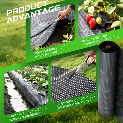 Land Guard 4ft x 300ft Weed Barrier Fabric Heavy Dusty, Ground Cover, Weed Mat, Woven Landscape