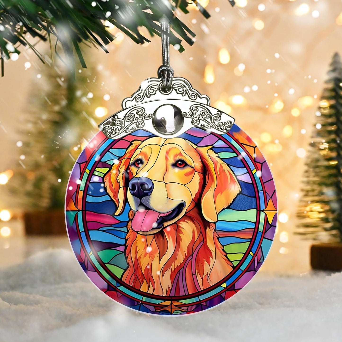 Golden Retriever Glass Ornament, Christmas Decor, Holiday Decorations and Xmas Gifts Ideas