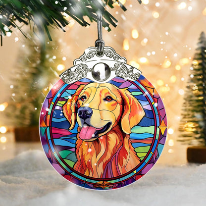 Golden Retriever Glass Ornament, Christmas Decor, Holiday Decorations and Xmas Gifts Ideas