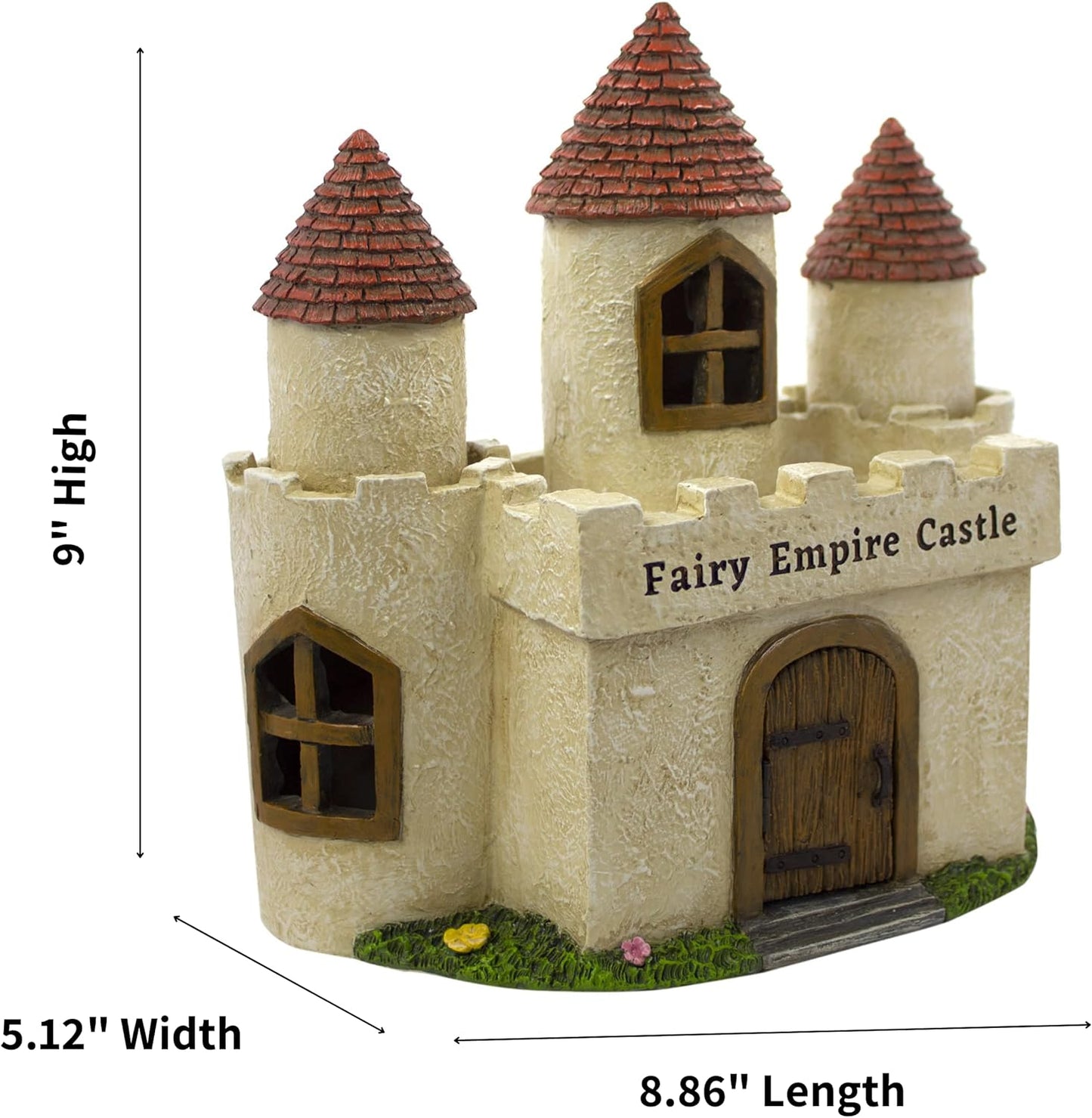 PRETMANNS Fairy Garden House – Large Fairy House for Outside – 9” High with Door That Opens – Sturdy Fairy Garden Building – Adorable Miniature Garden Accessories Supplies