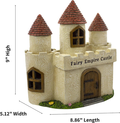 PRETMANNS Fairy Garden House – Large Fairy House for Outside – 9” High with Door That Opens – Sturdy Fairy Garden Building – Adorable Miniature Garden Accessories Supplies