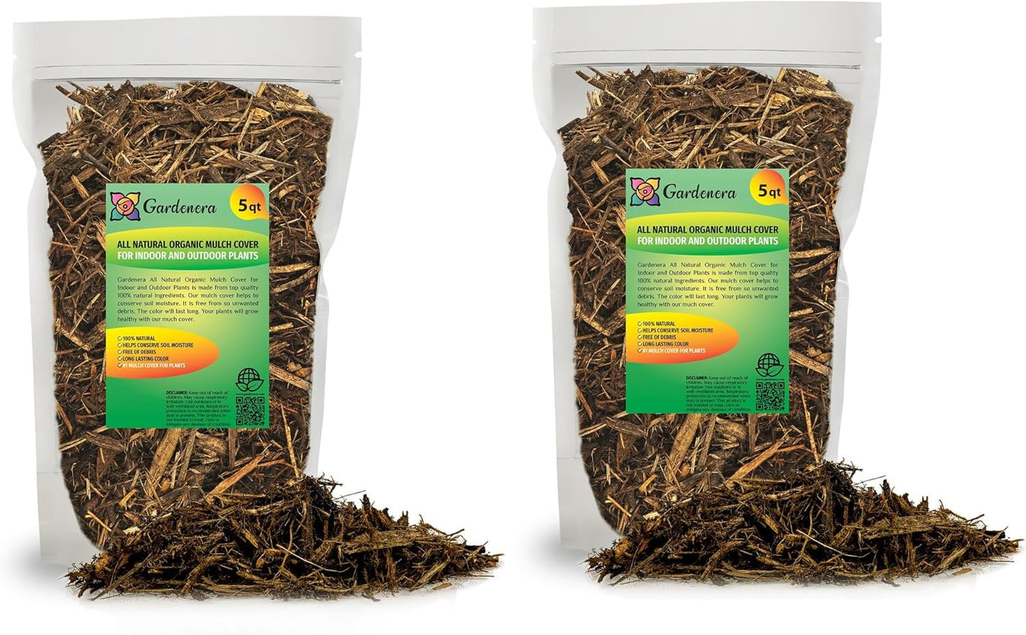 Gardenera Natural Mulch Cover - Provide Long-Lasting Color and Aromatic Appeal to Your Landscape - 10 QUARTS