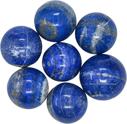 Amazing Gemstone Lapis Lazuli Crystal Ball - 1" Inches Crystal Sphere Meditation Balls for Witchcraft and Decorative Balls - Crystals and Healing Stones Beginners Gift (Pack of 1)