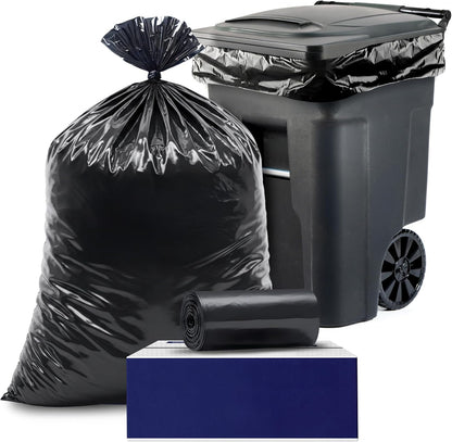 Plasticplace 64-65 Gallon Trash Can Liners for Toter │ 2.0 Mil │ Black Heavy Duty Garbage Bags │ 50” x 60” (50 Count)