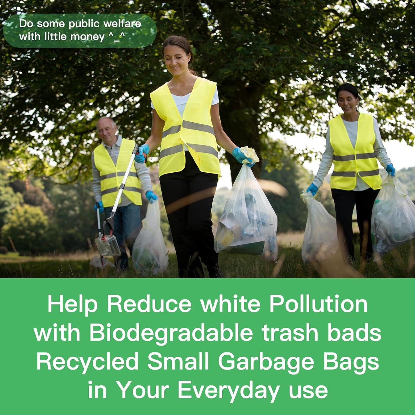 Medium Trash Bags 8-Gallon Compostable-Garbage-Bag - 100 Counts Clear White Tall Kitchen Unscented Biodegradable Thick Strong Compactor Waste Basket Liners for Bathroom Restroom Inwaysin