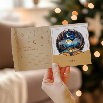Dragon and Books Bookish Acrylic Suncatcher Stained Glass Effect Window Car Hanging Christmas Ornament Indoor Outdoor Decor Garden Bookworm Sun Catcher Book Lover for Women Mom Grandma