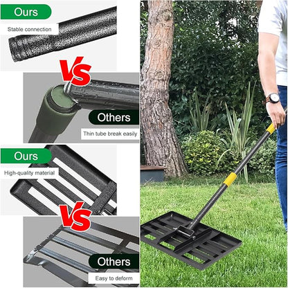 Lawn Level Rake, 5FT Lawn Leveling Tool, Heavy Duty Dirt Leveler Grass Leveling Rake, Stainless Steel Lawn Leveler for Yard Garden Golf Course