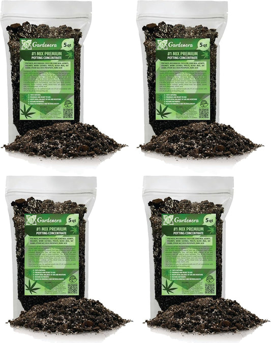Gardenera Premium JUST-ADD-Water Potting Soil Mix - Optimal Nutrient-Rich Blend for Thriving and HIGH-Yield Herbal Plants - 20 Quart
