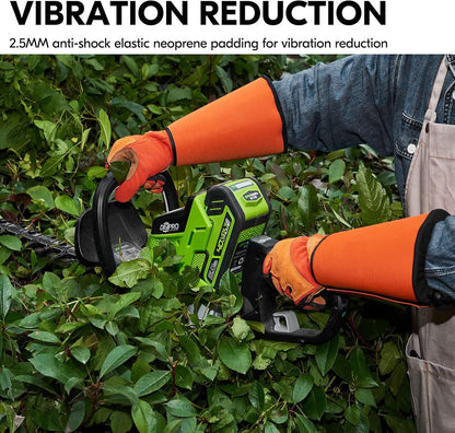 Vgo... Gardening Gloves Unisex,Safety Work Gloves,Long Sleeves Gauntlet,Puncture Proof,Touchscreen(Size L,Orange,SL7496)