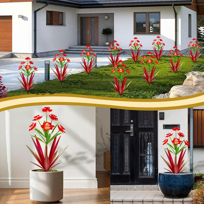 Homight Metal Agave Plant Outdoor Decoration Outdoor Garden Decoration Daffodils Flowers Mexican Yard Art Daffodils Flowers Decorative Garden Gift (2 Big red Daffodil)