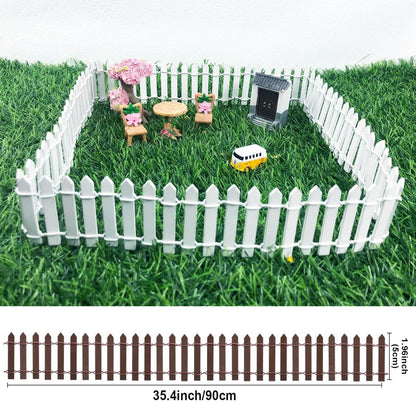 Miniature Fairy Garden Fence 35 Inches,Fairy Garden Accessories Outdoor Wood Picket Fence,DIY Flowerpot Decoration, Miniature Garden Decoration