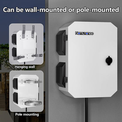 Outdoor Electrical Box with Thermostat and Fan, Cold-Rolled Steel Plate, Aluminum Alloy Back Beam, One-Piece Ventilation Design, IP65 Waterproof, Wall/Pole Mounted. (17.7" x 13.8" x 7.9")