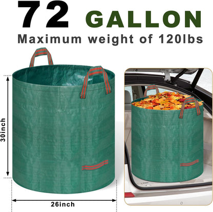 Remiawy Reusable Yard Waste Bags, 3 Packs 72 Gallons Lawn and Leaf Garden Bags with Reinforced Carry Handles Heavy Duty Garden Waste Bags Camping Yard Recycling Trash Bags for Debris Leaves Grass