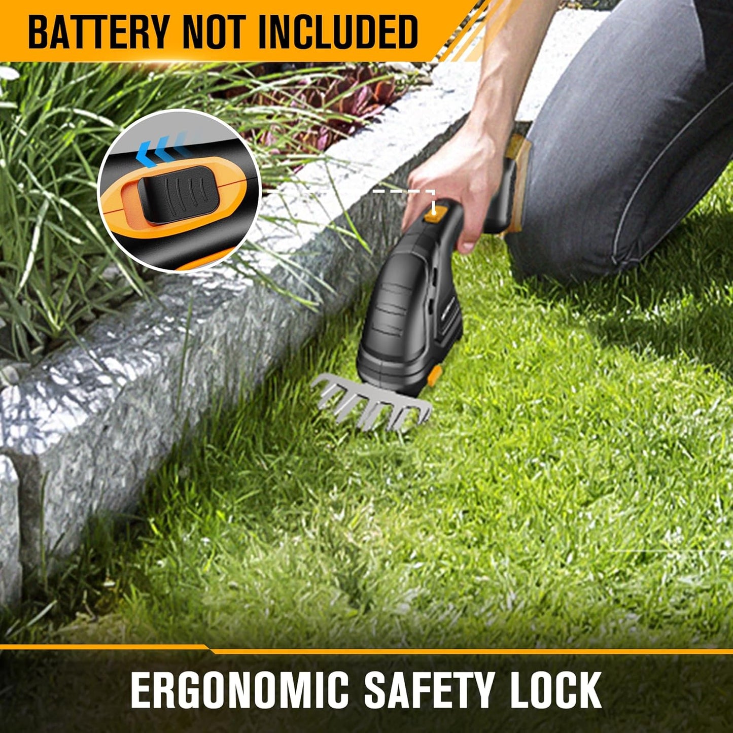 Hedge Trimmer Cordless Compatible with DEWALT 20V MAX Battery 2-in-1 Small Electric Bush Trimmers and Grass Shears for Gardening, Tree, Shrub Trimmer (Tool only)