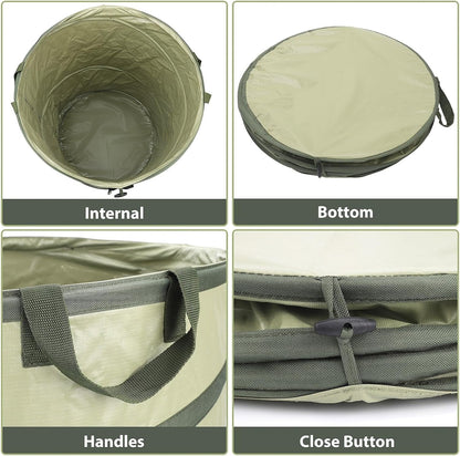 YUDI & GARDEN 45 Gallon Collapsible Garden Bag｜Collapsible Trash Can｜Camping Trash Can, Use for Gardening Cleanup or Party Waste and Outdoor Activities