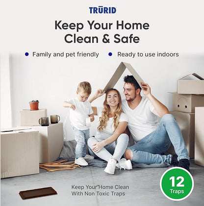 Mouse Traps and Rat Trap – 12 Pack Glue Mouse Traps Indoor for Home, Pre-Baited Strong Adhesive Boards, Safe Pest Control, Trampas para Ratones for Indoor Use