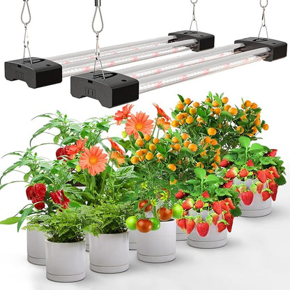 LED Grow Lights 16W Full Spectrum Integrated Growing Lamp Lighting Fixtures with High PPFD for Greenhouse Hydroponic Indoor Plant Seedling Veg and Flower