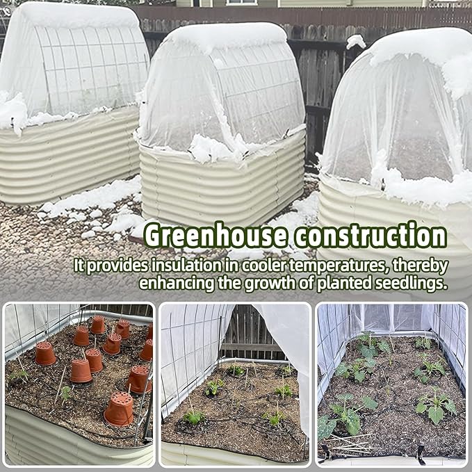 3pack 10x50ft Plant Covers Freeze Protection- Frost Cloth Blanket Floating Row Cover for Winter 0.9 oz/yd