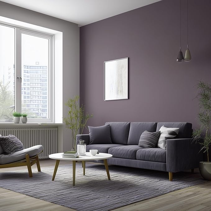 EVOLVE Paint & Primer: Environment-friendly, Low Sheen with One-coat Coverage for Interior & Exterior surfaces (Gentle Plum, 1-Gallon)