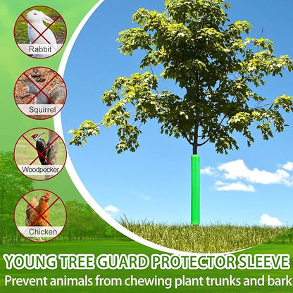 Menkxi 20 Pcs Corrugated Tree Guards Tubes Plastic Saplings Tree Trunk Protectors Wraps to Protect Bark from Deer, Sapling from Rodents, Mowers, Animals(15.7 x 2, 15.7 x 1.5,Army Green)