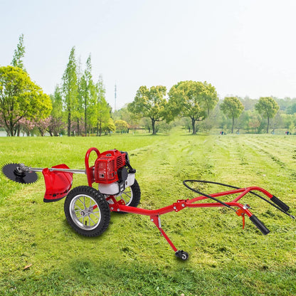 2 Stroke Lawn Mower, 49cc, Gasoline Weed Eater, 6500-7000r/Min High Speed, Hand Push Weed Wacker, Brush Cutter Push Mower Weeding Machine, for Home Yards, Gardens and Small Farms