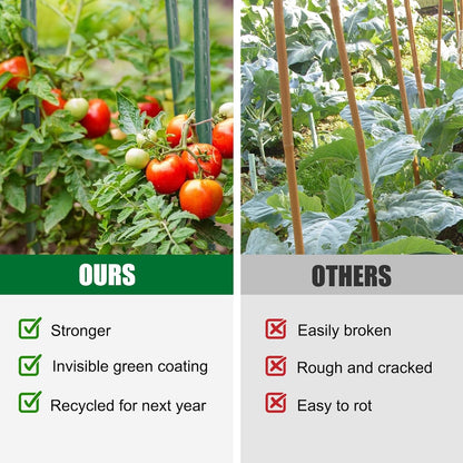 Garden Stakes 48 Inches Steel Plant Stakes Tomato Stakes 4ft Pack of 25