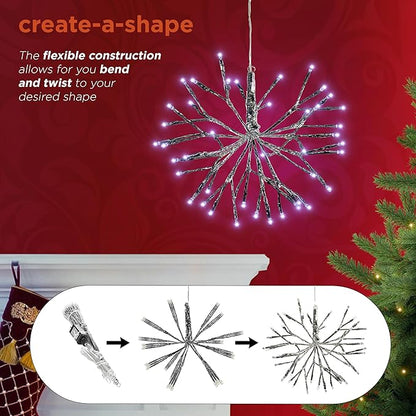 Alpine Corporation | 10"H Indoor Christmas Snowflake Ornament with White LED Lights — Elegant Glowing Silver Holiday Décor for Tabletops & Mantels