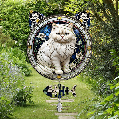Persian Cat Wind Spinner, Persian Cat Wind Spinner Hanging for Yard and Garden