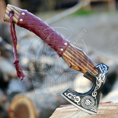 SHINY CRAFTS®- Personalized Viking Axe – Best Gift for Husband Decorative Hatchet for Father’s Day, Birthday, Anniversary, or Christmas (SCA-07)