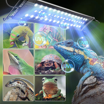 REPTI ZOO UVB Light for Reptile 10.0, 18 inch UVB Reptile Light Bulb with Dimming for Desert Animal Bearded Dragon Snake Gecko Lizard Iguanas Turtles Chameleons, LED Lamp Fixture Controller (12W)