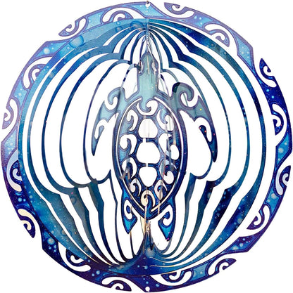 VP Home Tribal Turtle Kinetic Wind Spinners for Yard and Garden Wind Spinner Outdoor Metal Large Hanging Turtle Decor 3D Garden Art Wind Sculpture Spinners Kinetic Art Lawn Ornaments, 12x15 inches
