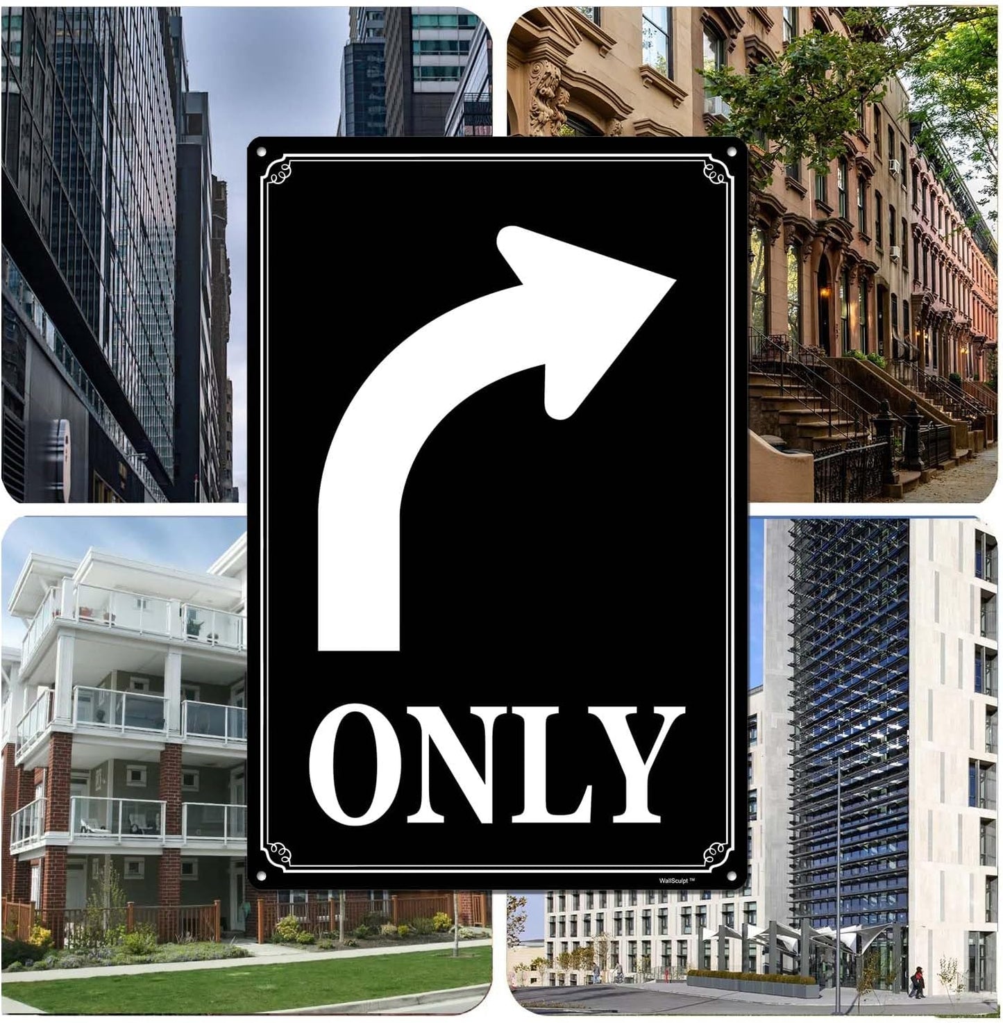 8x12" Left Turn Only Arrow Signs - High-Intensity Aluminum Parking Lot Sign, Weatherproof & Fade-Resistant, Ideal for Outdoor & Indoor Use - Curbside Sign
