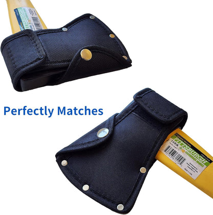 Hatchet Head Sheath Holster, Black Oxford Sheath for 1-1/4Lb Axe, Double Snap Hatchet Protector Cover with Belt Loop, Outdoor Camping Hiking Accessories