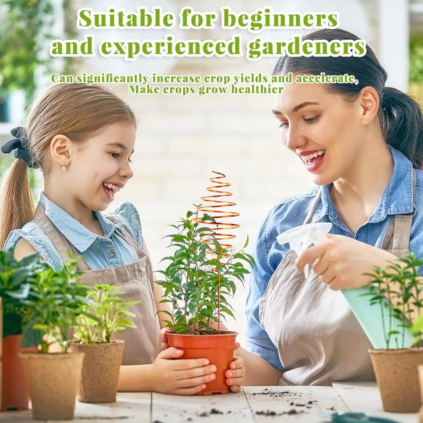 NACHLYNN 6 Pack Electroculture Plant Stakes Pure Long Copper Garden Stakes Soft Copper Electro Culture Gardening Wire for Gardening Growing Plants and Vegetables