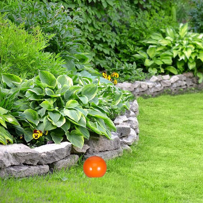 LOGOFUN Stainless Steel Gazing Ball Reflective Garden Ball Garden Yard Mirror Ball Reflective Mirror Ball for Outdoor Decorations - Orange (120mm)
