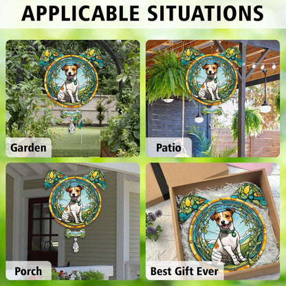 Jack Russell Terrier Dog Ears Wind Spinner, Jack Russell Terrier Wind Spinner Hanging for Yard and Garden V02