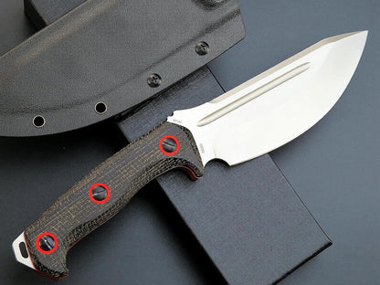 Eafengrow EF137 Fixed Blade Knife, N690 Steel Blade,Micarta Handle Full Tang EDC Fixed Knifes for Outdoor Activities Working Camping