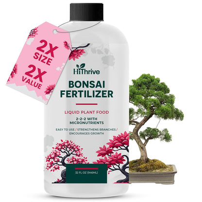 32oz Bonsai Tree Live Liquid Plant Food - Makes 64 Gallons of Bonsai Fertilizer Liquid, Premium Macronutrient Formula Enriched with Micronutrients for Healthy Roots, Branching & Foliage