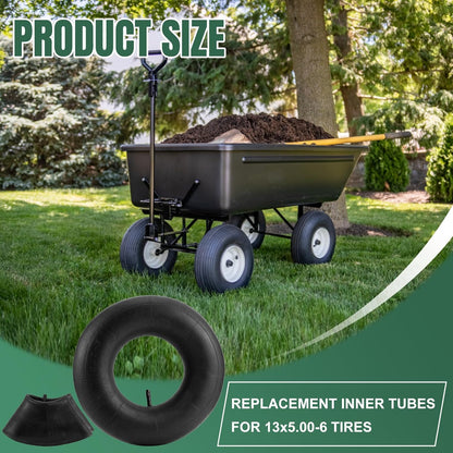 13x5.00-6 Inner Tubes with Straight Valve Stem(2 Pack) - Heavy Duty 5.00-6 Replacement Tire Tubes for Razor Dirt Quad, Lawn Mowers, ATVs, Dirt Bikes