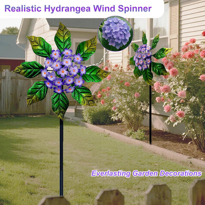 Glow-in-Dark Metal Wind Spinner for Yard and Garden, Outdoor Luminous Wind Spinners Yard Art Garden Decor (13.4" W x 47" H) Purple