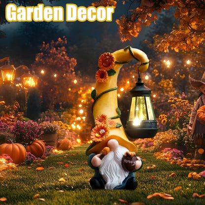 Thanksgiving Decorations for Home Porch 12" Solar Sunflower Gnome Garden Statues Honey Bee Jar Decor with LED Lantern Outdoor Gnomes Decorations Patio Yard Balcony Art Birthday Gifts for Mom Grandma