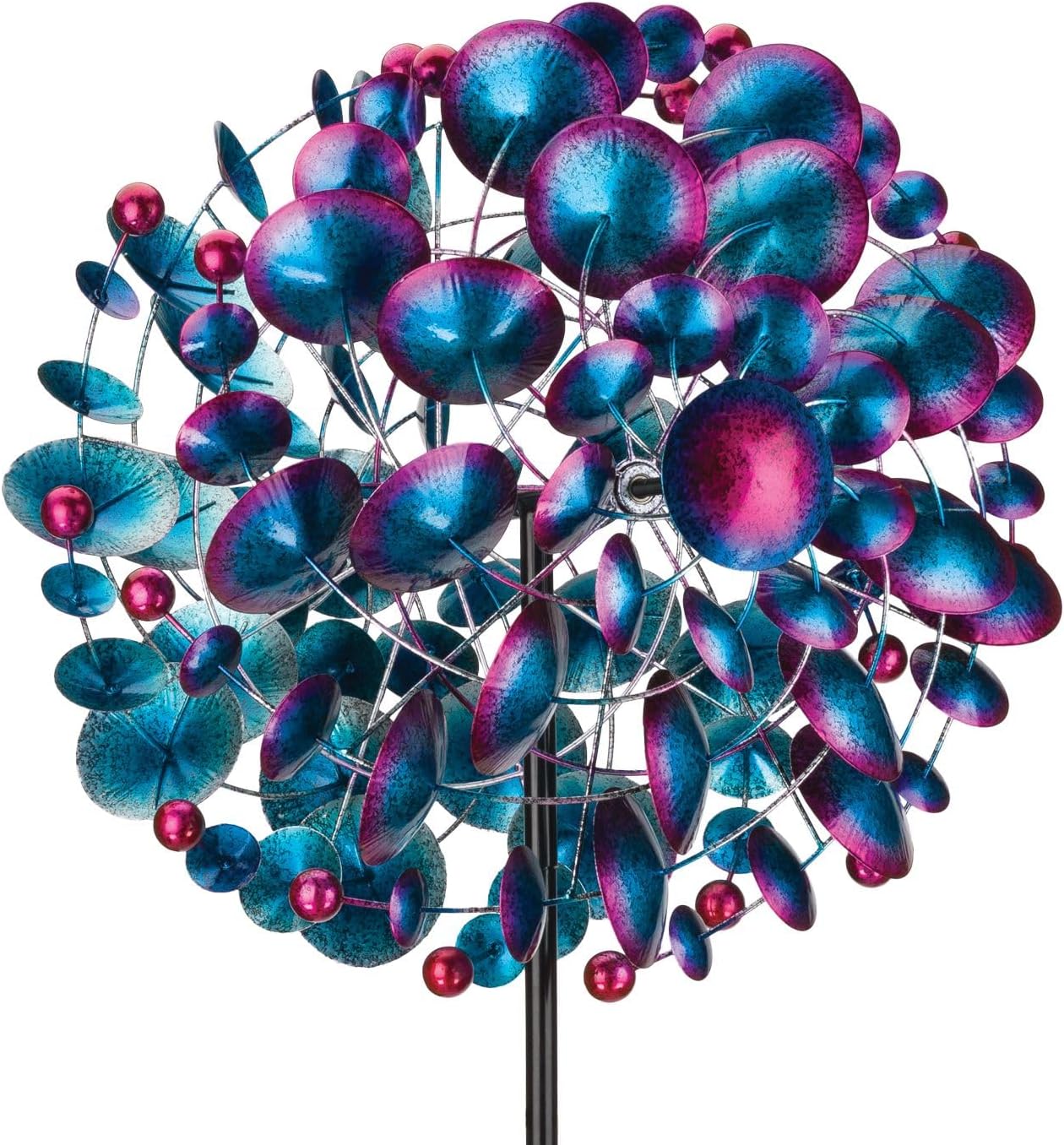 Regal Art & Gift Globe Wind Spinner – Metal Yard Decorations Outdoor | Kinetic Garden Spinner for Lawn, Pathway, or Flower Bed | Weather-Resistant Outdoor Sculpture - 32 Inch