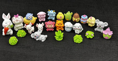 Geiomoo Mini Resin DIY Crafts Set, Miniature Fish Tank Mixed Garden Accessories for Landscape Home Decors (25 Pcs)