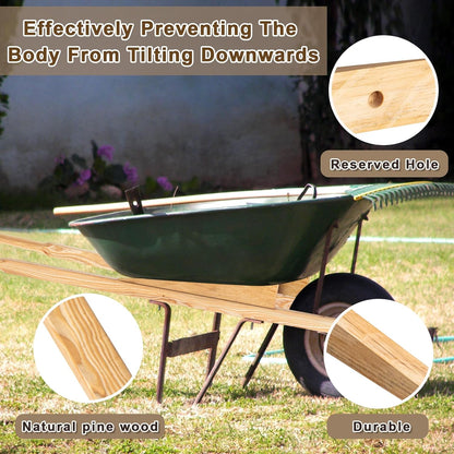 WILLBOND Wheel Barrow Handles Wood Replacement 59'' Wheelbarrow Handles Kit with 2 Wheelbarrow Wedge Heavy Duty Wood with Tough Seal Coat and Pre Drilled Holes for Wheelbarrows, Easy Install