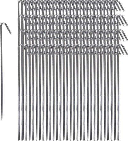 Pinnacle Mercantile 120 Pack Tent Stakes Metal Garden Edging Fence Hooks Pegs Christmas Decoration Stakes Made USA 9 inches Long