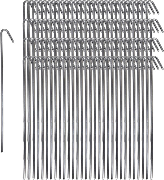 Pinnacle Mercantile 120 Pack Tent Stakes Metal Garden Edging Fence Hooks Pegs Christmas Decoration Stakes Made USA 9 inches Long