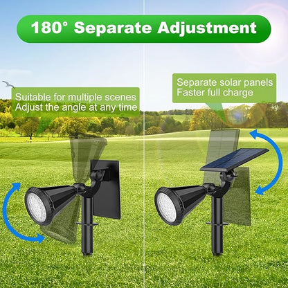 8 Pack Solar Spot Lights Outdoor Waterproof 180 Adjustable Solar Powered Landscape Lights for Yard, Garden, Pathway, Porch, Pool, Wall, 4 Lighting Modes, Warm White